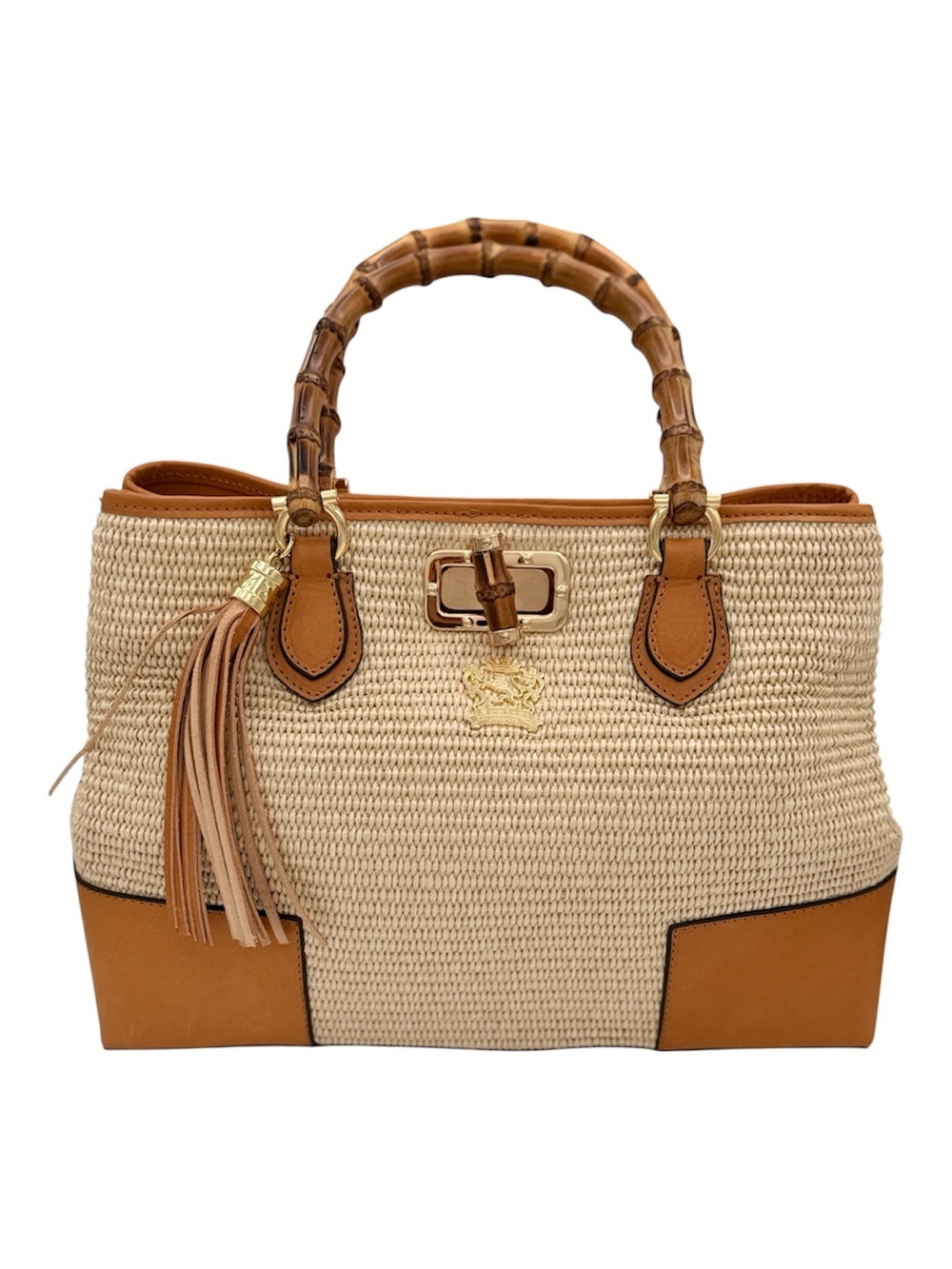 Pratesi Sarteano Shoulder Bag with Bamboo Handles